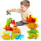Vicloon Stapelspielzeug aus Holz, Dinosaurier Spielzeug ab 3 4 5 Jahre, Holzspielzeug Stapel Balancierspiel, Holz Motorikspiel für Kinder, Geburztag Weihnacht Ostern Geschenk für Mädchen Junge
