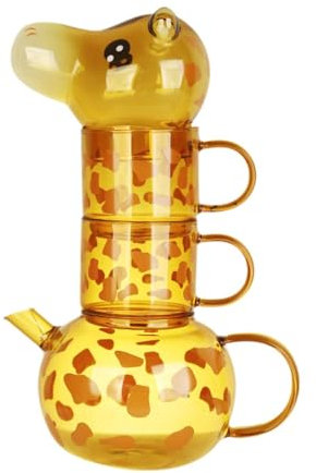 MagiDeal Ensemble de Tasses à Thé et Théière Girafe, Tasse à Café En Forme D'animal, Cadeau Créatif pour Le Bureau