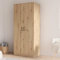 FORTE NIKO Kleiderschrank 82, Scandi Kleiderschrank mit 2 Türen, Holzwerkstoff, Artisan Eiche Dekor, 81,9 cm breit, 185 cm hoch, 52,7 cm tief