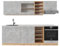Vicco Küchenzeile R-Line, Küchenblock, Beton/Goldkraft Eiche, 240 cm, AP Marmor