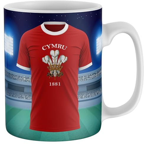 Purple Print House Personalised Rugby Shirt Mug Cymru 1881 Welsh Feathers Wales Custom Name Number Men Women Tea Coffee Cup Gift