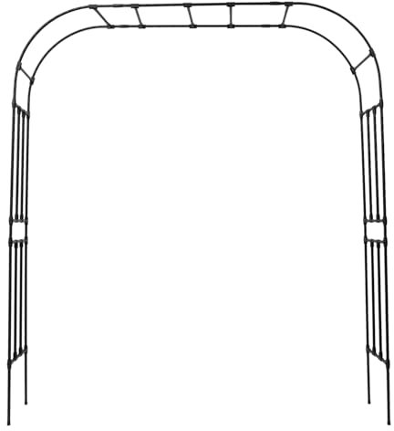 Metall Gartenbogen, 7,87ft hoch, Kletterpflanzen Rankhilfe, Pulverbeschichteter Stahl, Wetterfeste Garten Dekoration, Für Rosen, Weinreben, Gemüse, Hochzeit & Party Dekor (Schwarz, 240x210x40 cm)