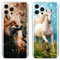 EuoDuo 2 Stück Kompatibel mit iPhone 6 / iPhone 6S Hülle Tiere Muster Handyhülle Silikon Case Schutzhülle Weich TPU Dünn Handysocken Telefono Mädchen Frauen Männer - Fuchs Pferd