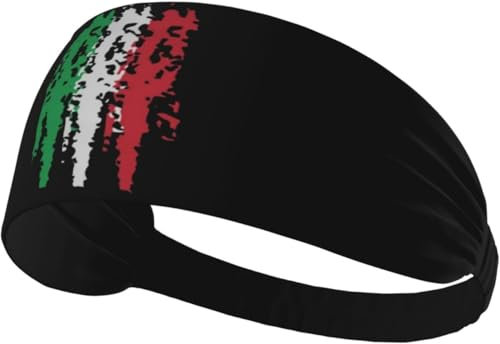 Italia Italien Italienische Flagge Elastisches Sport-Stirnband, Anti-Schweiß-Band, Outdoor-Sport-Stirnband, feuchtigkeitsableitend, Fitness-Sport-Stirnband