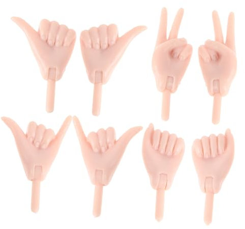 ifundom 4paare Mini-kunststoffhände Als Ersatz Für Puppenherstellung Und Reparatur Winzige Fingerhände Für Scherzartikel Und Puppenmaterialien Kleine Handvarianten Für Puppenbedürfnisse