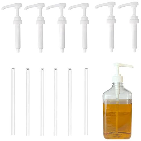 6 Pièces Distributeurs de Pompe Doseuse, Pompe Doseuse Bidon, Pompe à sirop de Remplacement, pour Bouteille à récipient 28/410, Compatible avec Best Body Nutrition Vital Drink