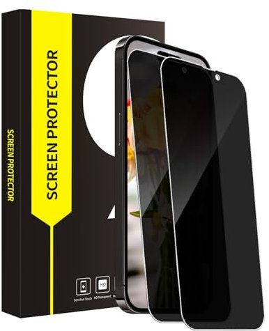 Bodyguard 2 pièces Verre Trempé Anti-Espion pour iPhone 15/15 Pro 5G, Résistant aux Rayures protection écran, Sensible au Toucher, pas de bulles, 0.33mm Grande clarté iPhone 15 Pro vitre protection
