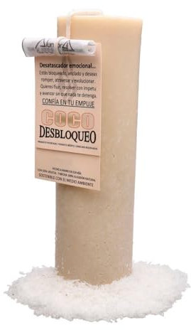 LAMARE Esoterische Kokosnuss-Kerze – Blockadenlösung – Ritualkerze für Schutz, Reinigung, energetische Klärung – Handgemachte Kerzen mit 100% natürlichem Baumwoll-Docht