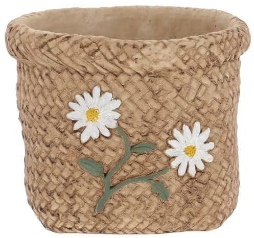 Shudehill Giftware Stone Weave Planter Two Tone, Single Colour, Different designs and More (Daisy, Small)