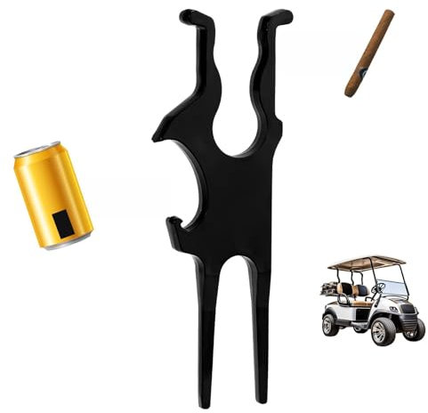 Lyreh Magnetic Golf Cigar Holder, 3.98x1.38in Multi Golf Cigar Tool with Divot Repair Bottle Opener and Shotgun Opener for Golfing Grilling Fishing Travel Outdoor Adventures(Black)