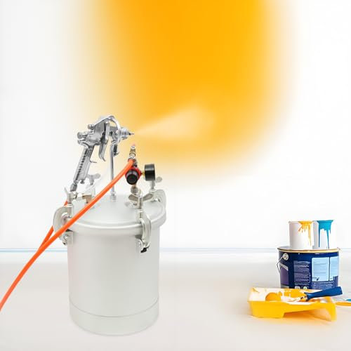 10L Paint Pressure Tank, Pressure Paint Pot Tank with Spray Gun Adjustable Emulsion Paint Sprayer, Commercial Paint Sprayer