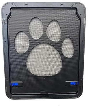 time4blinds - Katzenklappe für Fliegengittertüren - Schwenkbare Haustierklappe Hundeklappe Katzentür für Insektenschutz - Durchgangsöffnung: 205 mm x 260 mm, Gesamtabmessungen: 240 mm x 290 mm