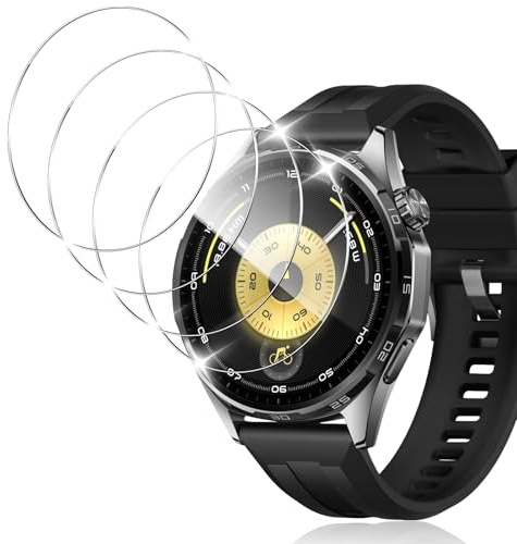 Yenwen 4 Pièces Protection Écran pour Huawei Watch GT6 46mm Protecteur D'écran, HD Verre Trempé pour Huawei GT 6 46 mm, Anti-Rayures Films 9H Dureté Screen Protection