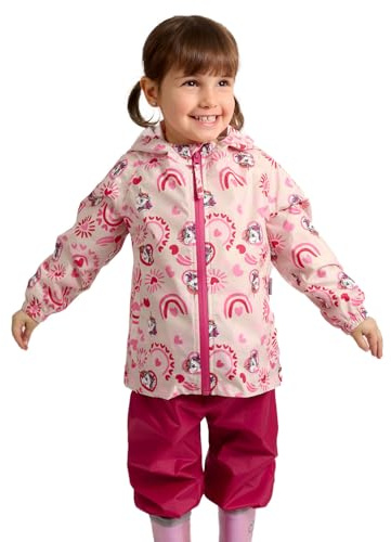 PERLETTI Traje de Agua Impermeable Niño Niña - Chubasquero y Pantalones Lluvia 2 3 4 5 6 7 Años con Capucha y Cremallera