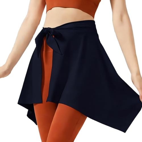 NiceYnn Jupe de Tennis Femme Taille Haut Soie Glacée Jupes à Lacet | Courte Cache Fesse Châle Multifonction pour Yoga Golf Sport Running Cyclisme