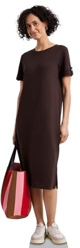 Street One Midi-Kleid mit Rundhals und Knöpfen Espresso Brown 42