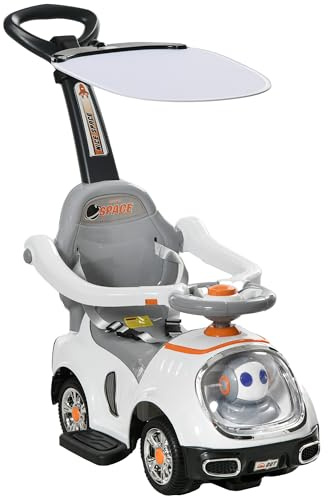 AIYAPLAY Porteur Enfants Porteur Bébé Voiture à Pousser 3 en 1 Blanc
