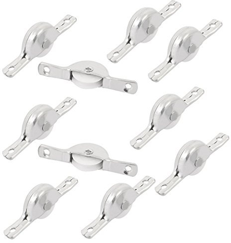 sourcing map Roulette de porte coulissante de placard de garde-robe de meuble 1.8 (46mm) Distance de trou argenté 10pcs