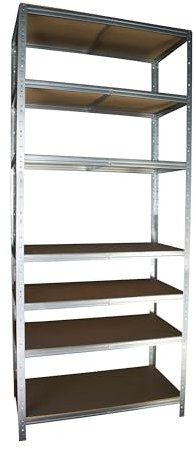 Shelf Creations BASIC Schwerlastregal 200x100x60cm verzinkt 7 Böden Steckregal Kellerregal Lagerregal Werkstattregal Archivregal Haushaltsregal Ordnerregal Metallregal Garagenregal Fachbodenregal
