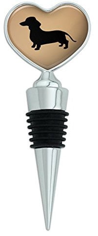 Dachshund Wiener Dog Heart Love Wine Bottle Stopper