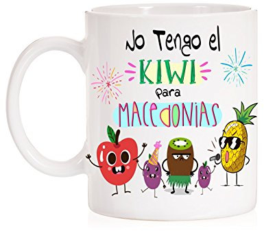 Taza No Tengo el Kiwi para macedonias. Divertida Taza de Regalo para Amigas o para cumpleaños, Fiestas. Ideal para sorprender con Caja Divertida a Juego.