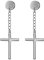 JewelryWe Schmuck Ohrringe, Kreis Ohrstecker mit Baumelnde Kreuz für Herren Damen Jungen, Edelstahl, Schraube Wieder, Silber