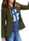 Roskiky Damen Blazer für Frauen, Cardigan, Freizeit Business Jacke, mit Taschen, Deko Knöpfe vorne Army Grün Größe XX-Large (Fits EU 52-EU 54)