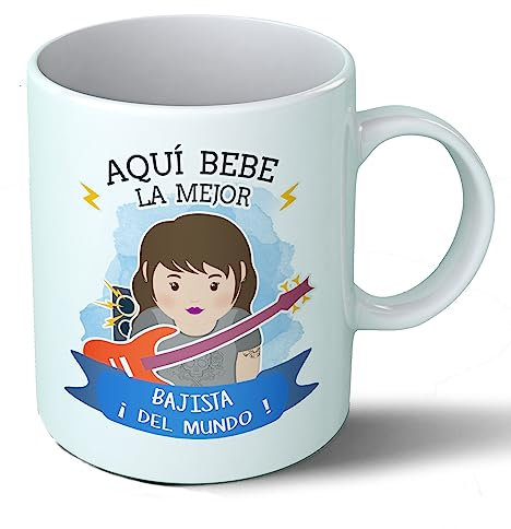 Planetacase - Taza Bajista - Regalo Original - Cerámica 330 mL - música músicos bajo electrico - Resistente a Lavados
