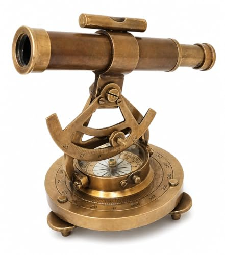 Thorstruments Alidade Kompass aus antikem Messing, 15,2 cm, nautischer dekorativer Alidade-Kompass