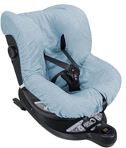 Babysanity® Universelle Autositzbezüge aus Schaumstoff 0/18kg Baumwolle 100% Baumwolle Waschbar Made in Italy hellblau