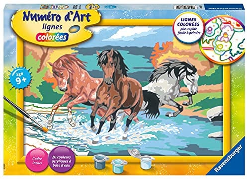 Ravensburger – Numéro d’Art Grand Format – Horde de Chevaux – Loisir créatif – Kit de Peinture par numéros – Activité détente et créative – Dès 9 Ans – 28682 – Version française
