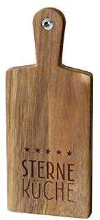 La Vida Holzbrett Schneidbrett Sterne Küche aus Akazienholz in der Farbe Braun, Maße: 14cm x 34cm x 1,5cm, 3136411