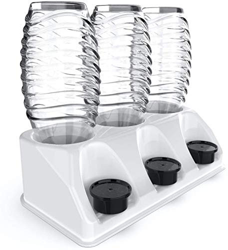 SODACLEAN Lot de 3 porte-bouteilles en plastique, brillants, pour bouteilles Soda Stream Aarke Emil, avec support de couvercle, égouttoir Crystal Easy Power