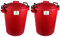 Srendi® 2 x 50L Plastic Bin/Waterfroof/Rodent Proof/Ideal for Outdoor/Animal Feed/Food/Storage/Flour Locking Lid (Red)