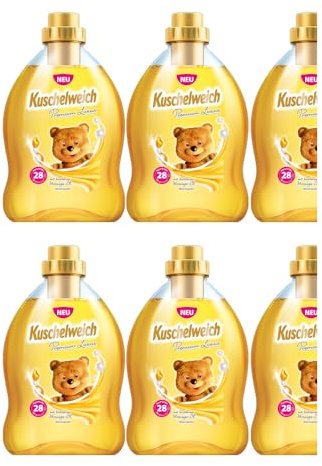 10tlg. STUDIO.MUNET Set: 6x750ml Kuschelweich Weichspüler Premium Luxus Moringa-Öl 150WL + 1 x Kuschelweich Duftsäckchen Box Gelb + 3tlg. Einkauf-Set in Weiß von STUDIO.MUNET