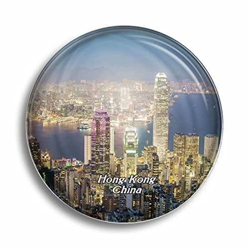 Fridge Magnet China Hong Kong Victoria Peak Glass Magnets for Refrigerator Souvenirs Cute Crystal Magnet Decor for Whiteboard Office Home Gift