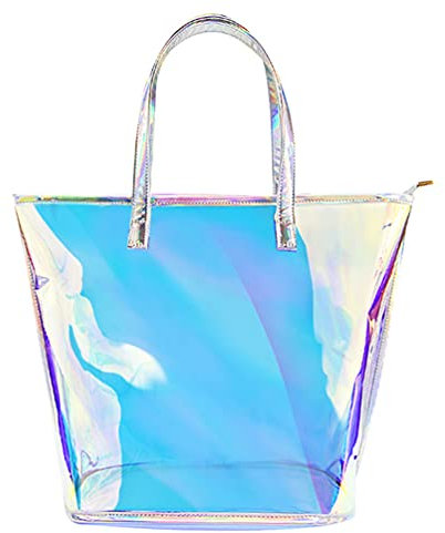 Lurrose 1Pc Holographische Tote Tasche Bunte Schulter Tasche Hand Tasche für Shopping Strand Workout Casul Verwenden (Farbe Sortiert)