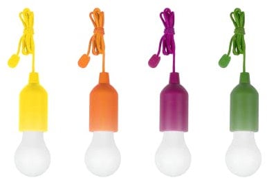 HandyLUX Colors, kabellose LED Leuchte, Safe Touch Oberfläche, Dekoleuchte, 4er Set LED-Lampen, bunt, Hängeleuchte, Deckenleuchte, Batteriebetrieb, Zugschnuraktivierung