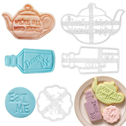 Emporte-pièce en plastique 3D en forme de bouteille de théière, de bénédiction pour fondant, biscuits, accessoires de décoration de gâteaux, thé de l'après-midi, brunch