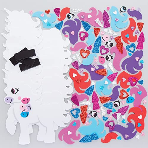 Baker Ross Einhorn Schaumstoff Magnete zum Basteln - 8er Pack, Bastelmagnete zum Valentinstag für Kinder (FC420), Mittel
