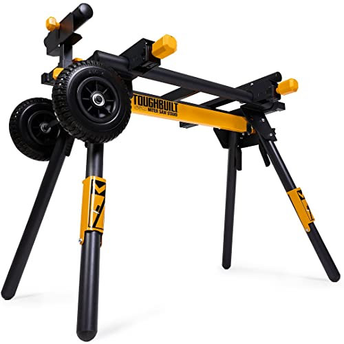 ToughBuilt - Universal 77 Miter Saw Stand - Universally Compatible, 2 Work Supports Extend to 77, Quick Release Leg Locks - (TB-S510-UK)