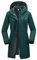 33.000ft Veste softshell légère avec capuche imperméable pour femme,Veste fonctionnelle doublée en polaire,Coupe-vent respirant,Manteau long à capuche pour cyclisme, randonnée, vert foncé, XL