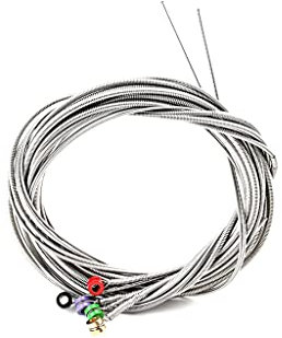 Alnicov Cuerdas de guitarra de 5 cuerdas, acero inoxidable, con extremos de bola de color para piezas de repuesto de bajo eléctrico