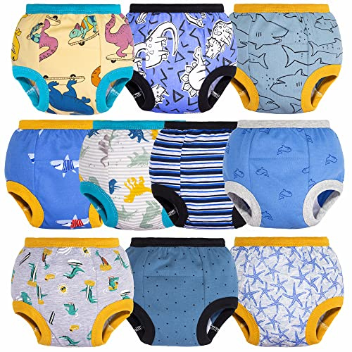 BIG ELEPHANT Baby- und Kinder-Töpfchen-Trainingshose, 100% Baumwolle | 6er/10er-Pack, wiederverwendbar, Auto-Muster, für Jungen & Mädchen, 12M-10J
