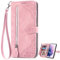BAILI Handyhülle für VIVO Y33s Hülle, Reißverschluss Tasche Flip Handytasche für VIVO Y33s Case