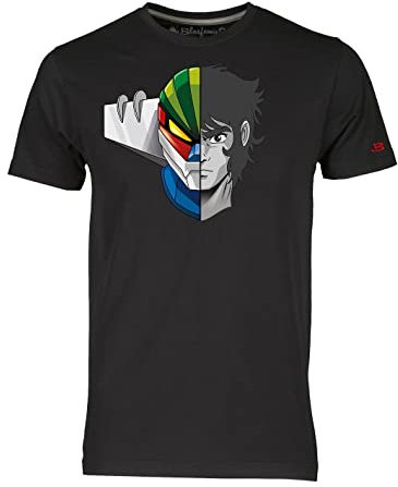 Blasfemus T-Shirt Uomo Robot Hiroshi Shiba Cartoni Anni 80 (M, Nero)