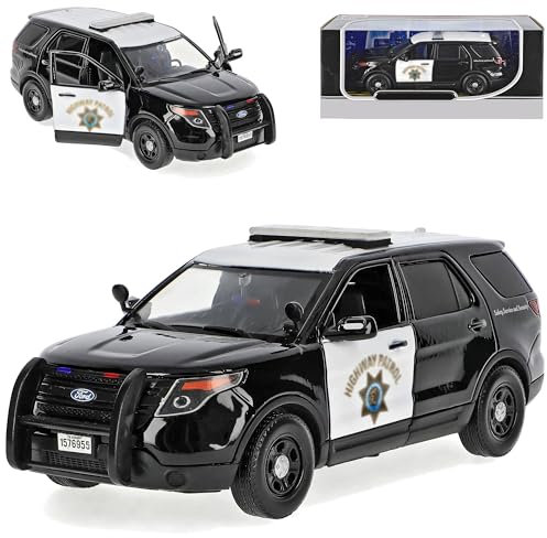Motormax Ford Explorer SUV Police Interceptor California Highway Patrol Polizei USA 5. Generation Ab 2010 1/24 Modell Auto