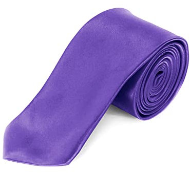 Oblique Unique® Herren Krawatte Slim Lila - schmal & elegant - 5 cm breit - mit leicht schimmernden Glanz