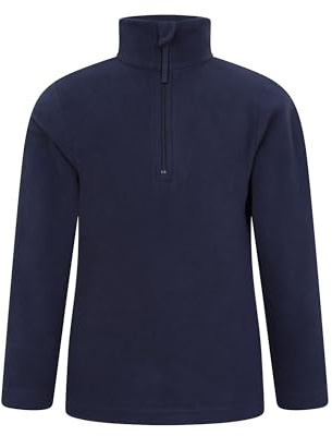 Mountain Warehouse Camber II Kids Half-Zip Fleece - Lightweight & Breathable Microfleece Sweatshirt, Boys & Girls - Autumn, Winter, Outdoors, Travel Blue Teen Size 13 Years
