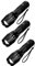 XML T6 LED Battery Powered ZOOM Torch, Super Bright 2000 Lumen Tactical Torch, Hand Flashlight, Adjustable Focus, Waterproof Small Mini Pocket Torch, Strobe SOS Safety Function (Pack of Three Torches)